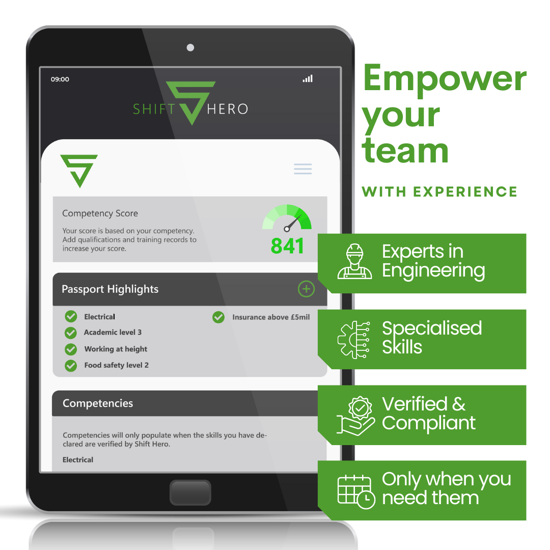 Shift hero shift cover platform view - experienced engineers available to book